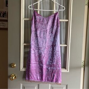 Vintage City Triangles Iridescent Mini Dress with Beaded Fringe